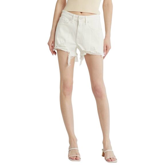 NWT Good American 90’s Denim Frayed Hem Shorts - Picture 2 of 7